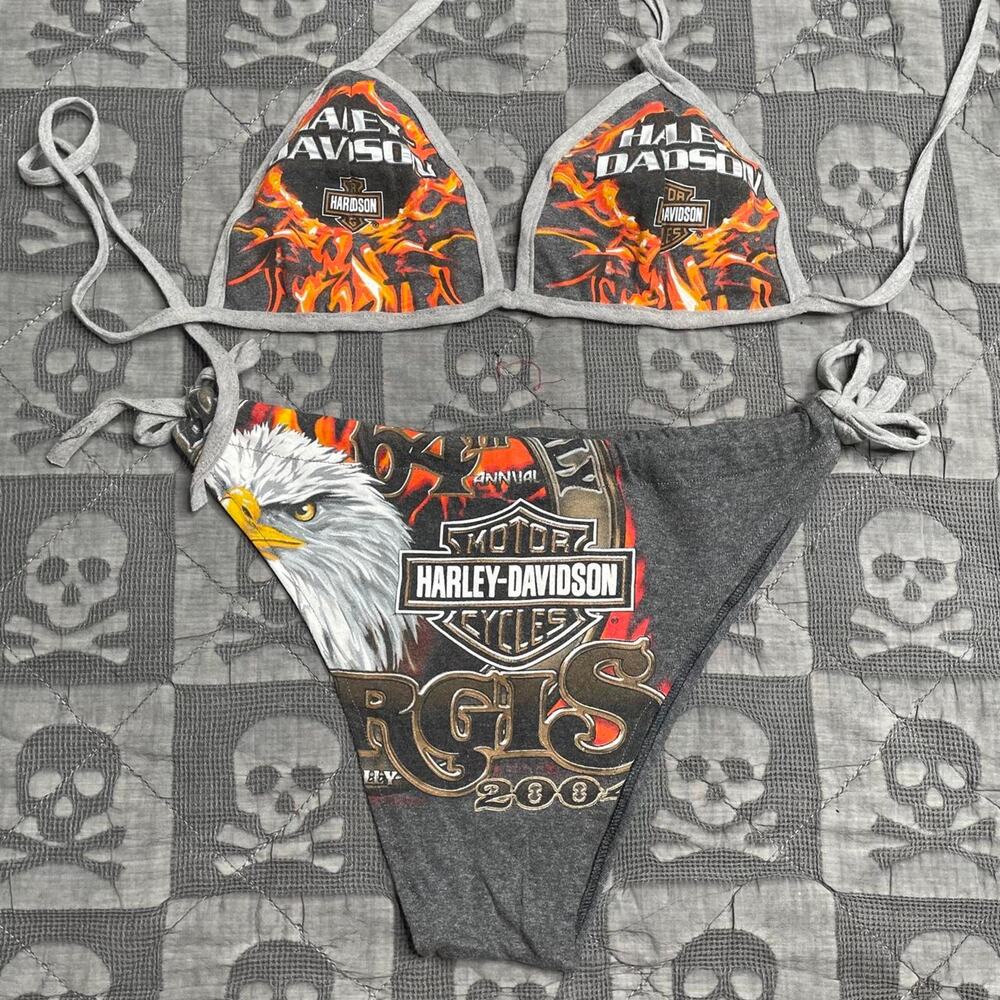 Y2k harley davidson bikini size